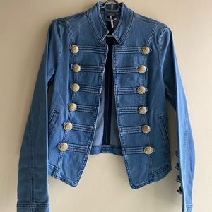 Free People Military Denim Jacket